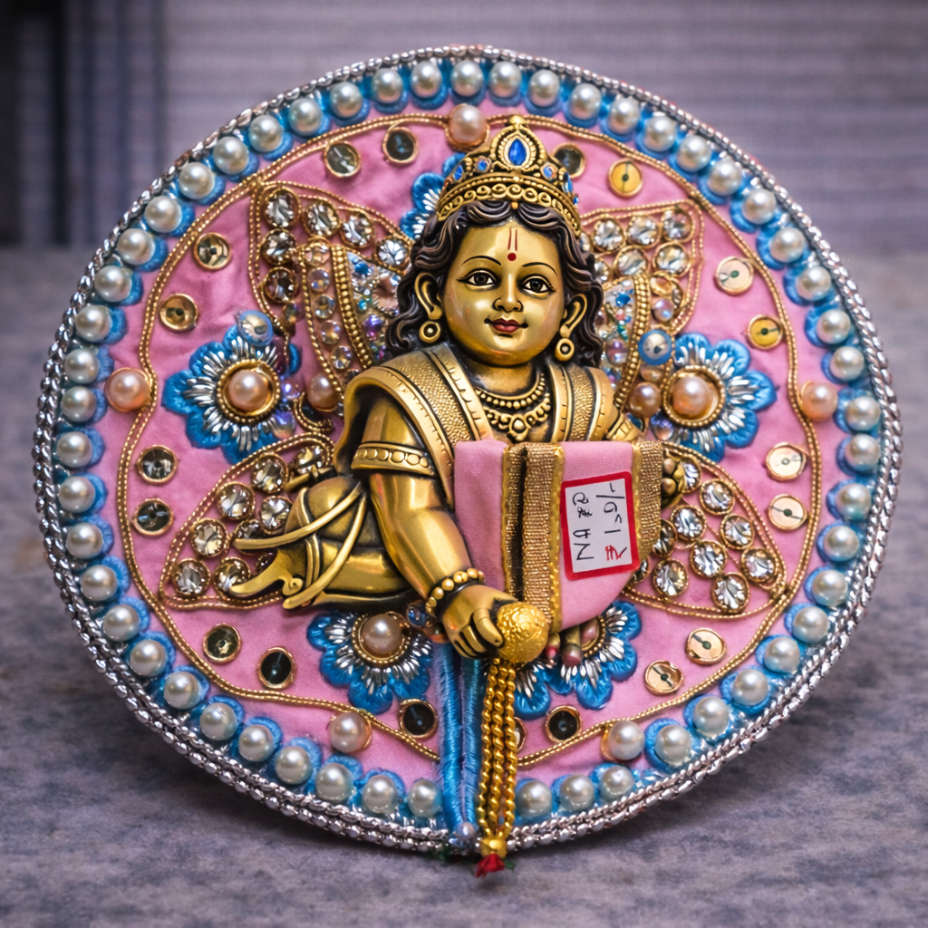 Red Green Pearl Floral Laddu Gopal Poshak – Size 0