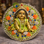 Yellow Lavender Floral Crystal Laddu Gopal Poshak – Size 0