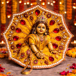 Aqua Blue Crystal Pearl Laddu Gopal Poshak – Size 1