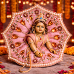 Aqua Blue Crystal Pearl Laddu Gopal Poshak – Size 1