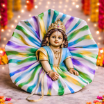 Pastel Rainbow Pleated Laddu Gopal Poshak – Size 1