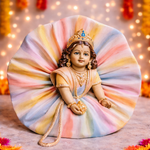 Pastel Rainbow Pleated Laddu Gopal Poshak – Size 1