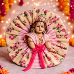 Ivory Green Floral Laddu Gopal Poshak – Size 1