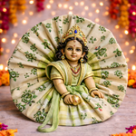 Ivory Green Floral Laddu Gopal Poshak – Size 1