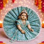 Aqua Printed Lace Laddu Gopal Poshak – Size 1