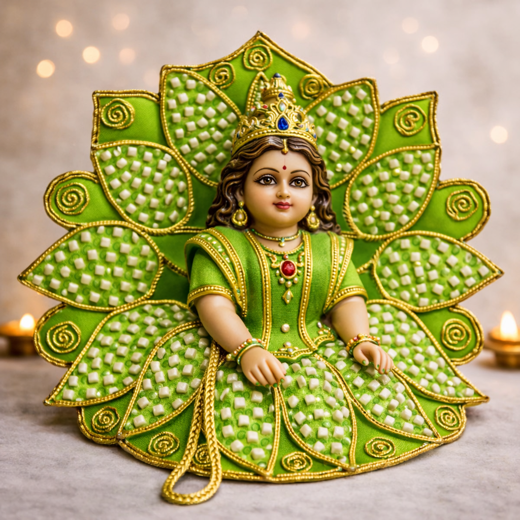 Fuchsia Checkered Lotus Laddu Gopal Poshak – Size 1
