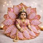 Fuchsia Checkered Lotus Laddu Gopal Poshak – Size 1