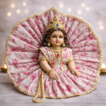 Pastel Floral Gold Lace Laddu Gopal Poshak – Size 1
