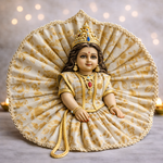 Pastel Floral Gold Lace Laddu Gopal Poshak – Size 1