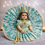 Pastel Floral Gold Lace Laddu Gopal Poshak – Size 1