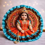Pink Brocade Kundan Pearl Laddu Gopal Poshak – Size 1