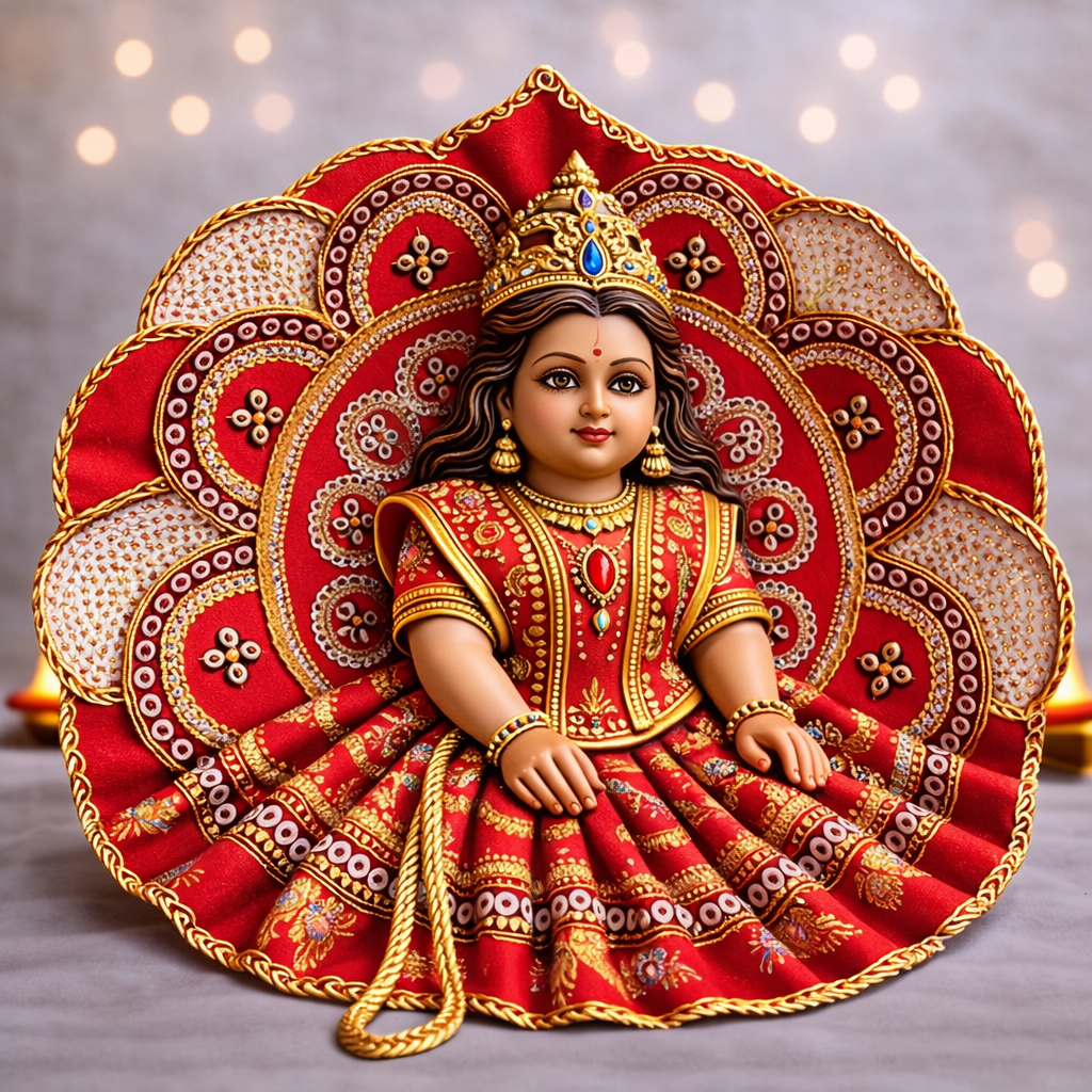 Pink Bandhani Petal Laddu Gopal Poshak – Size 1