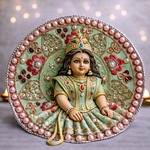 Mint Green Floral Pearl Laddu Gopal Poshak – Size 1