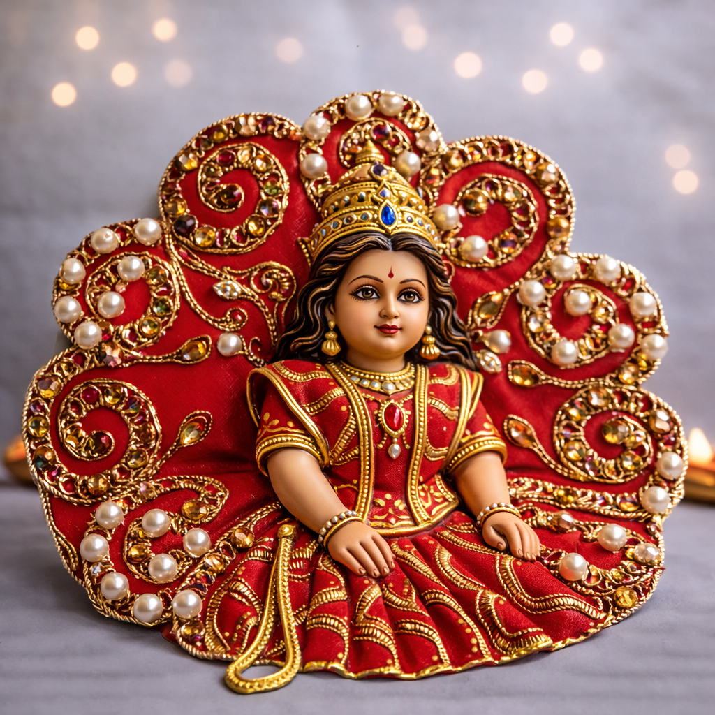 Magenta Pearl Swirl Laddu Gopal Poshak – Size 1