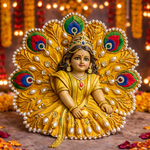 Pink Peacock Pearl Laddu Gopal Poshak – Size 1