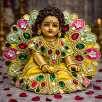 Aqua Pink Emerald Mirror Laddu Gopal Poshak – Size 2