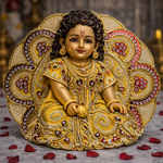 Blush Pink Paisley Embroidered Laddu Gopal Poshak – Size 2