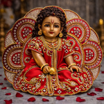 Blush Pink Paisley Embroidered Laddu Gopal Poshak – Size 2