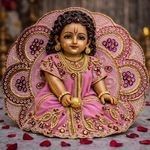 Blush Pink Paisley Embroidered Laddu Gopal Poshak – Size 2