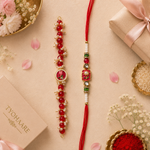 Handcrafted Beaded Rakhi for Brother | Silk Thread & Stone Embellished | Pack of 1