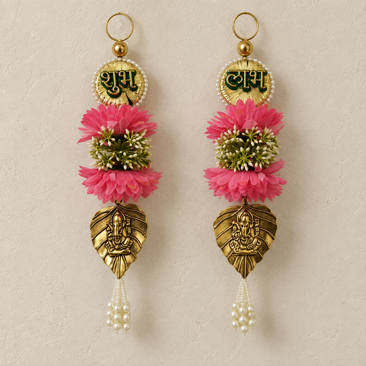 Shubh Labh Ganesha Pearl Hanging - detail view