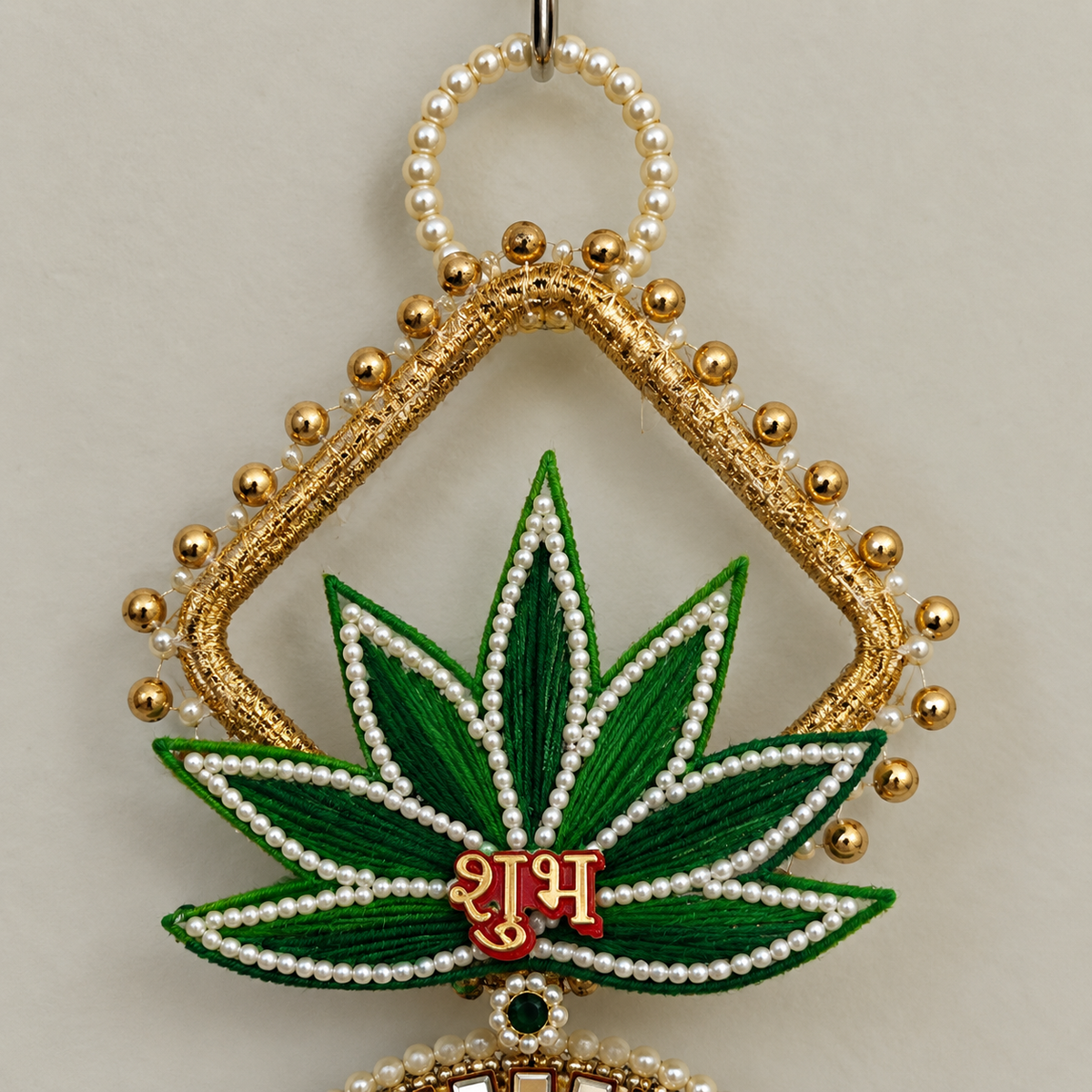 Green Shubh Labh Ganesha Hanging - detail view