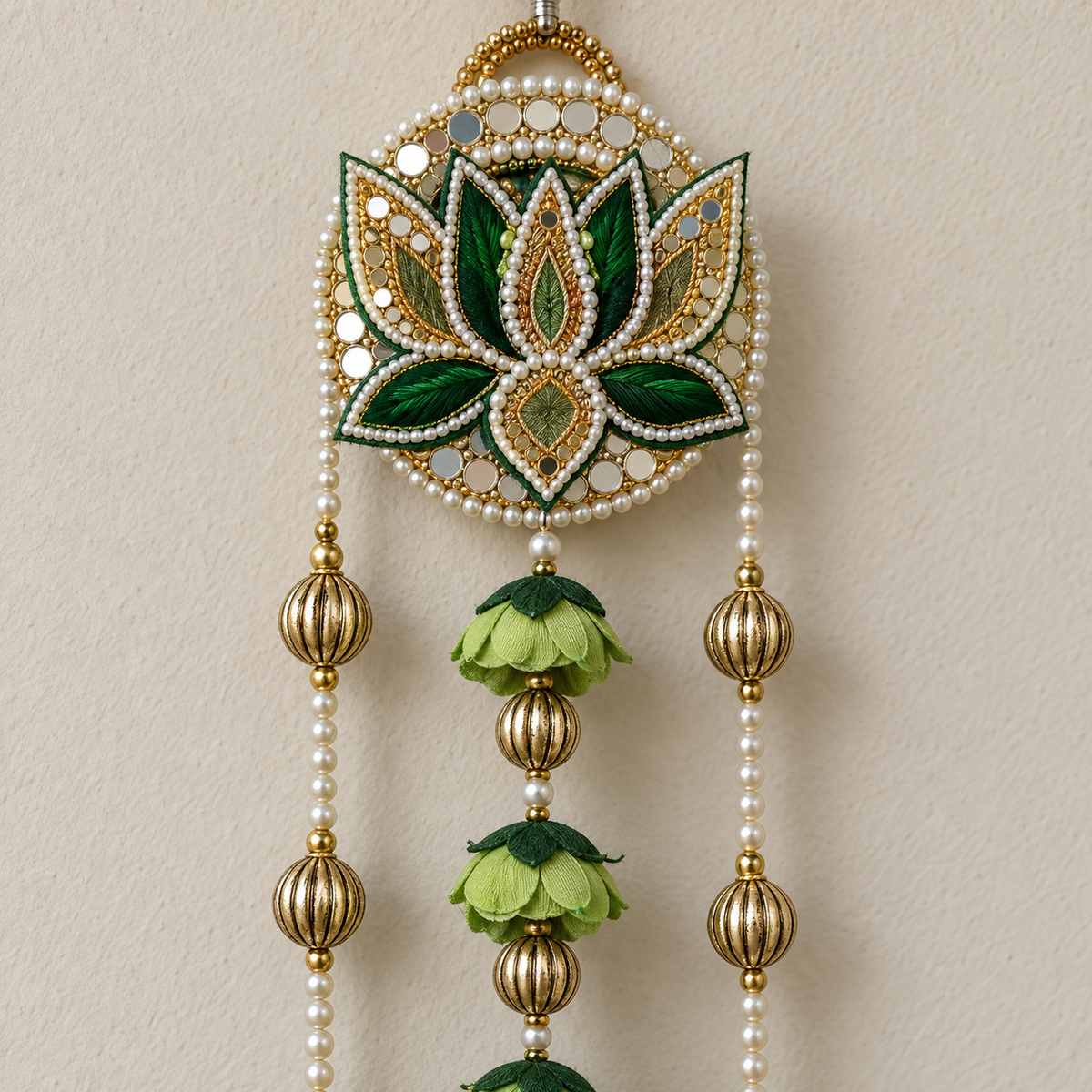 Hariyali Pushp Long Floral Hanging - detail view