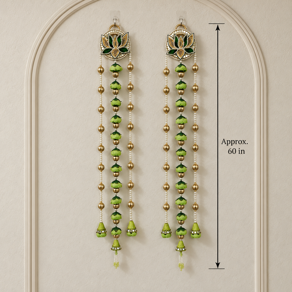 Hariyali Pushp Long Floral Hanging - detail view