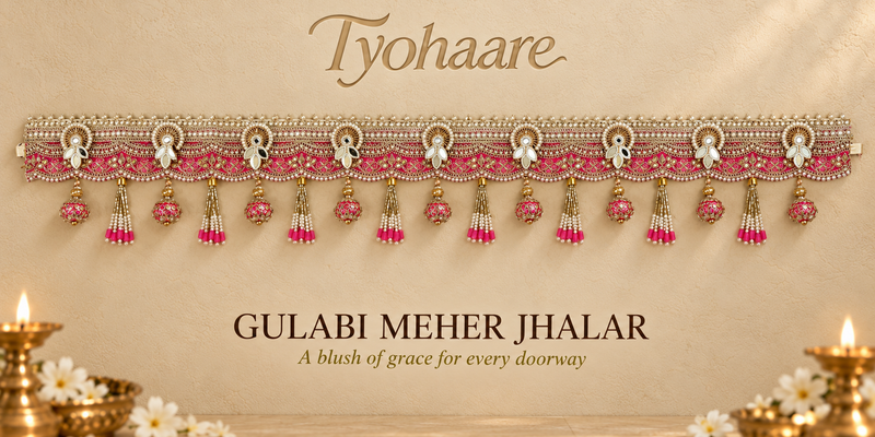 Gulabi Meher Jhalar Toran full view
