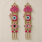 Antique Gold Mirror Floral Hanging - detail view