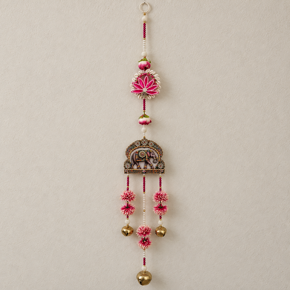 Elephant Lotus Pearl Hanging - detail view