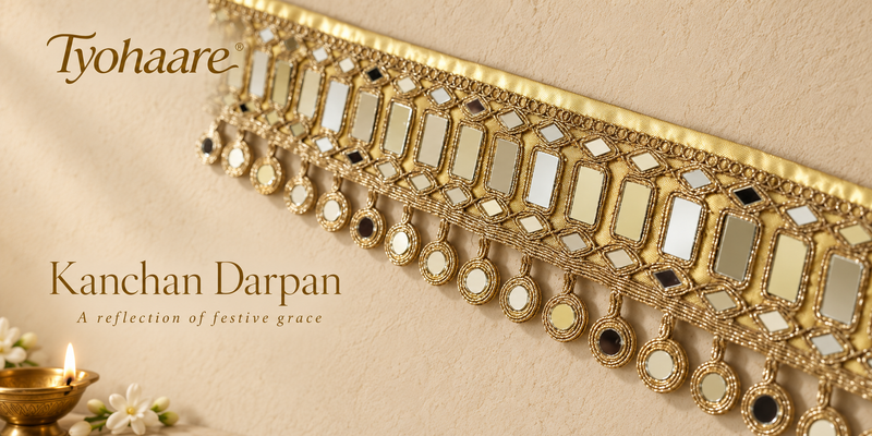 Kanchan Darpan mirror toran diagonal close-up