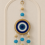 Aasmani Evil Eye Tassel Hanging - detail view