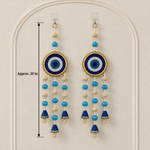 Aasmani Evil Eye Tassel Hanging - detail view