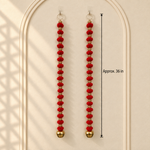 Long Red Pom-Pom Festive Hanging - detail view