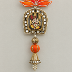 Orange Shubh Labh Ganesha Hanging - detail view