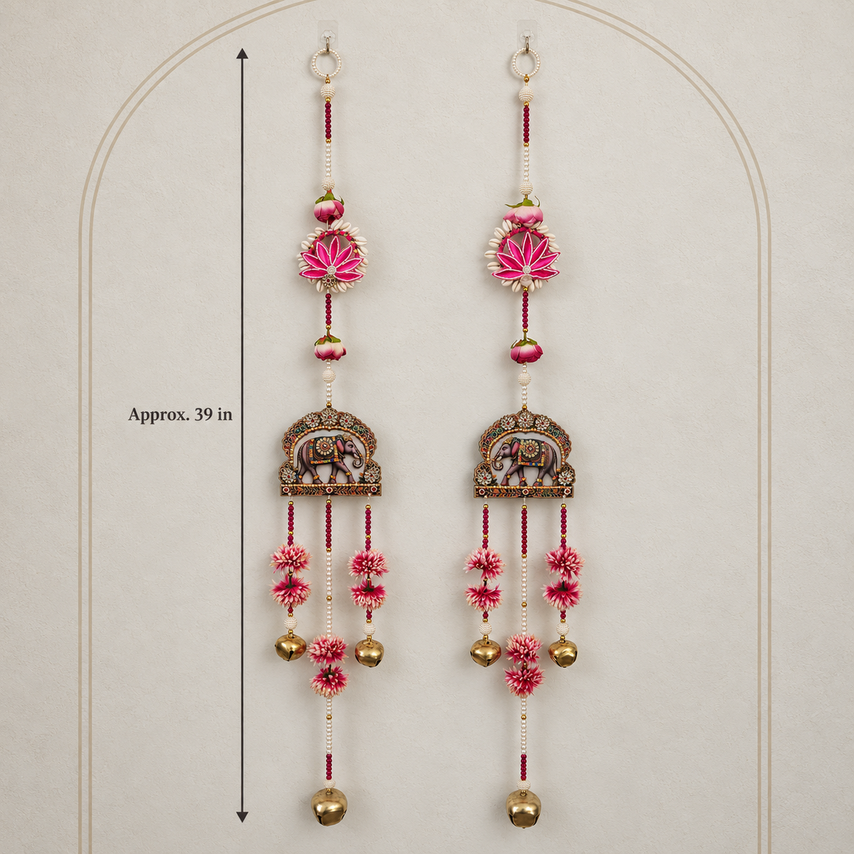 Elephant Lotus Pearl Hanging - detail view