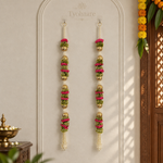 Fuchsia Rose Pearl Floral Hanging