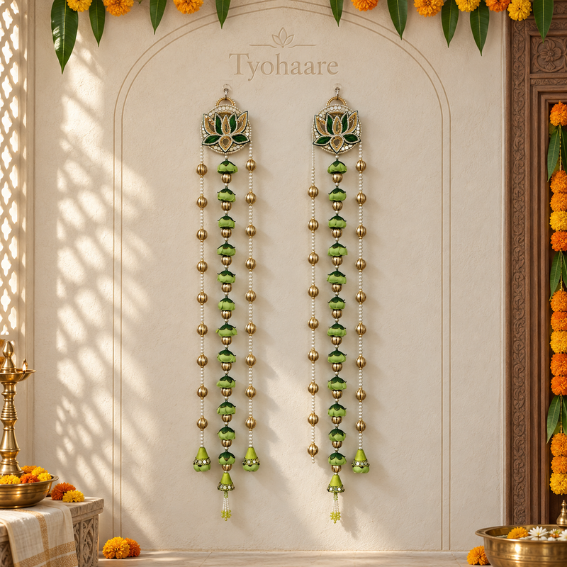 Hariyali Pushp Long Floral Hanging