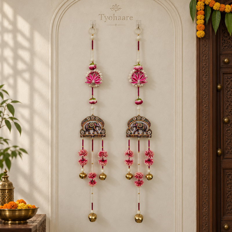 Elephant Lotus Pearl Hanging