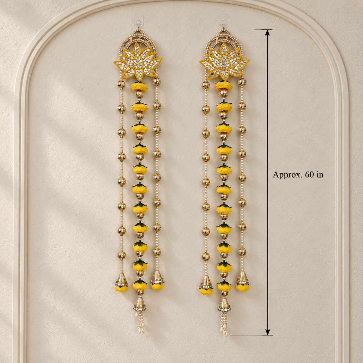 Peeli Pushp Long Floral Hanging - detail view