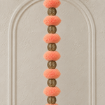 Peach Pom-Pom Bell Hanging - detail view