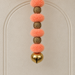 Peach Pom-Pom Bell Hanging - detail view