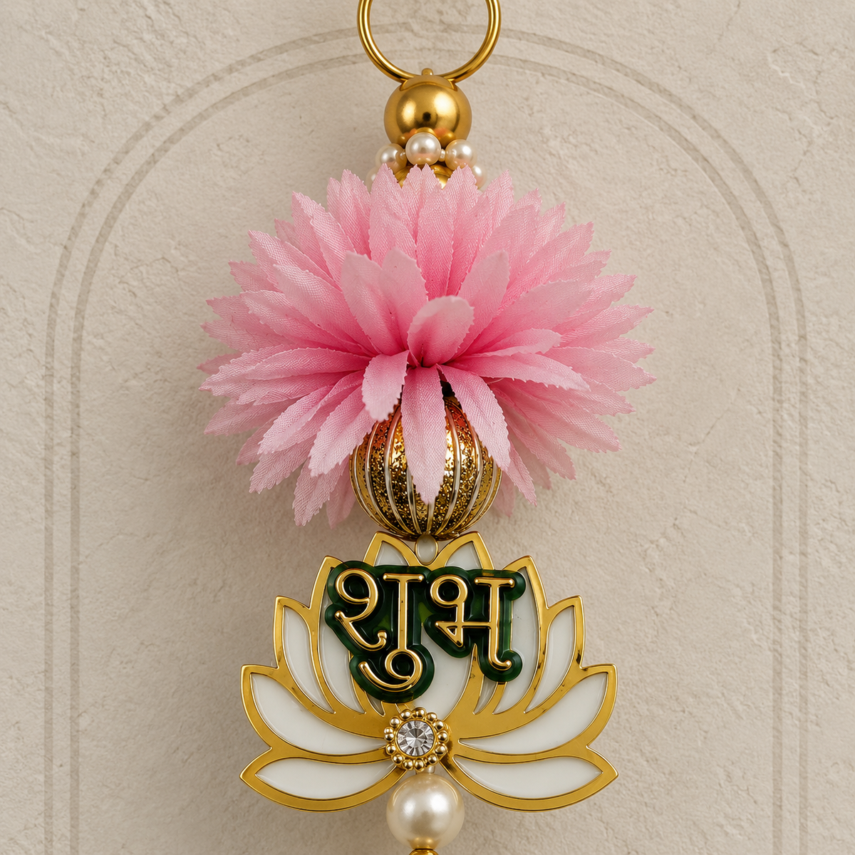 Pink Shubh Chrysanthemum Hanging - detail view