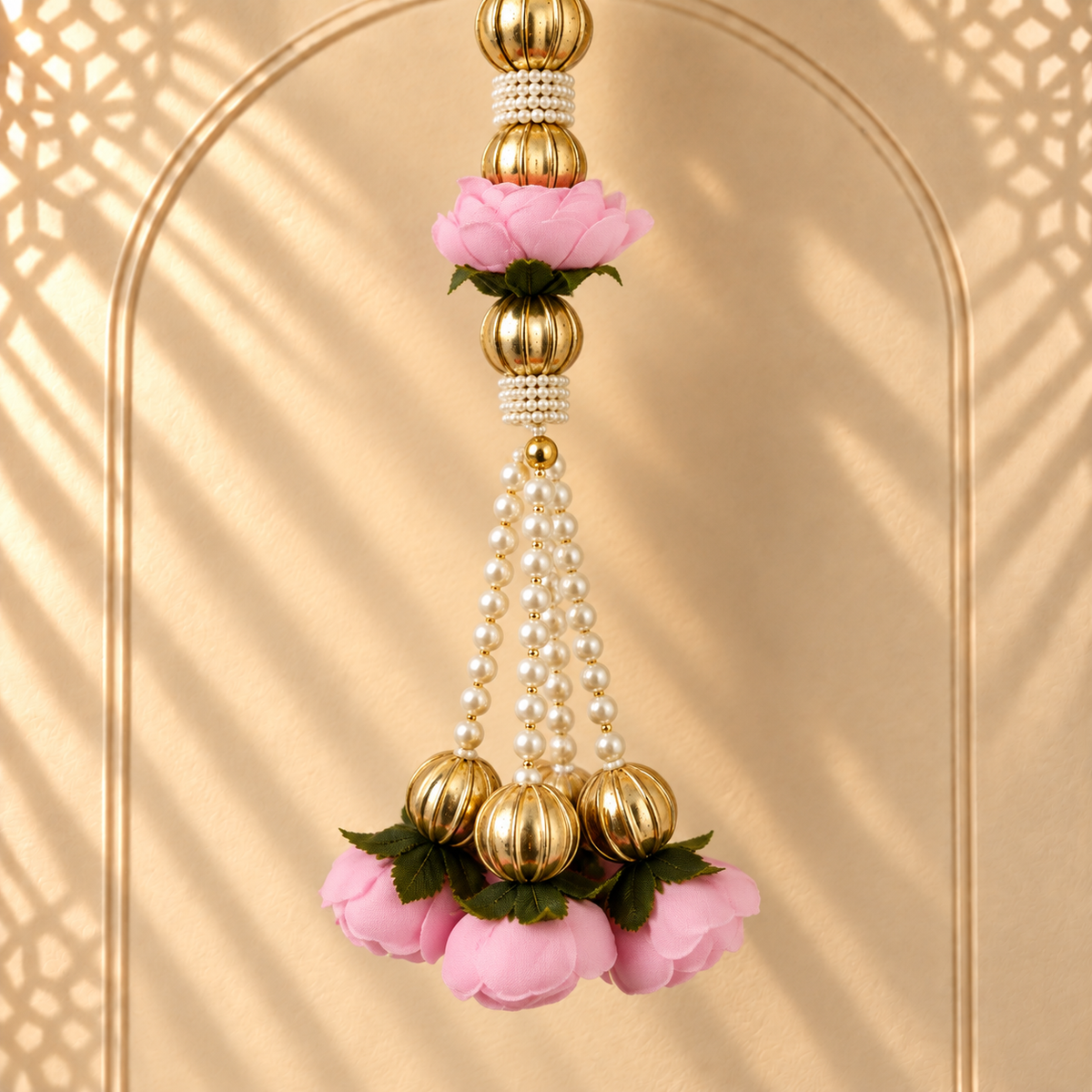 Gulabi Floral Pearl Hanging - detail view