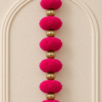 Gulabi Pom-Pom Bell Hanging - detail view