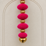 Gulabi Pom-Pom Bell Hanging - detail view