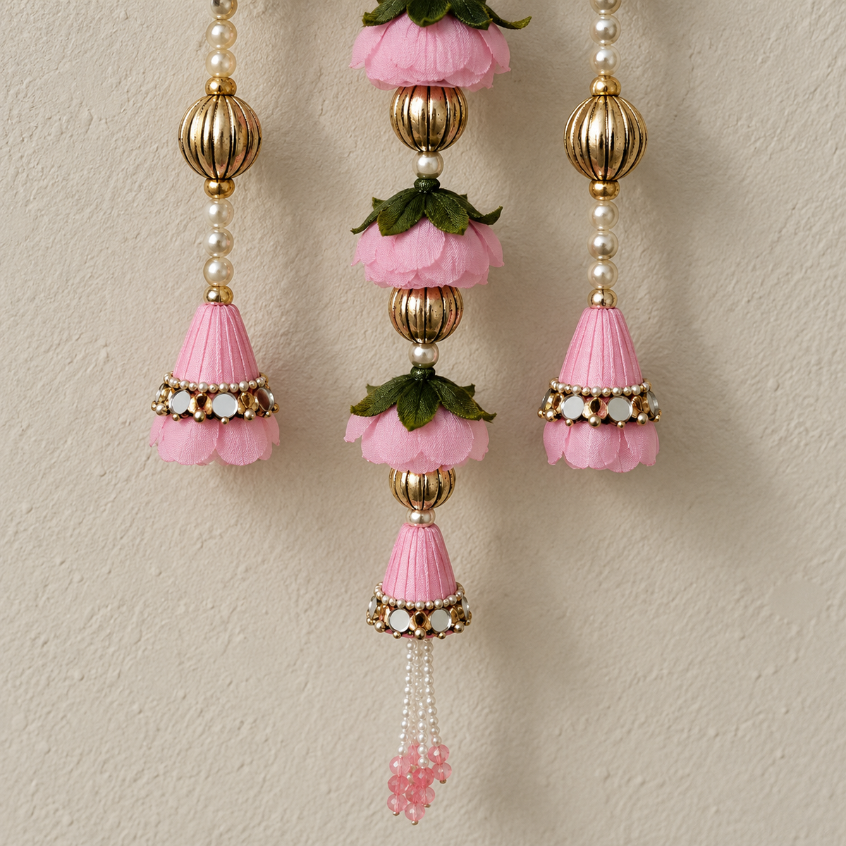 Gulabi Pushp Long Floral Hanging - detail view