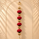 Crimson Floral Pearl Hanging - detail view