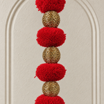 Laal Pom-Pom Bell Hanging - detail view